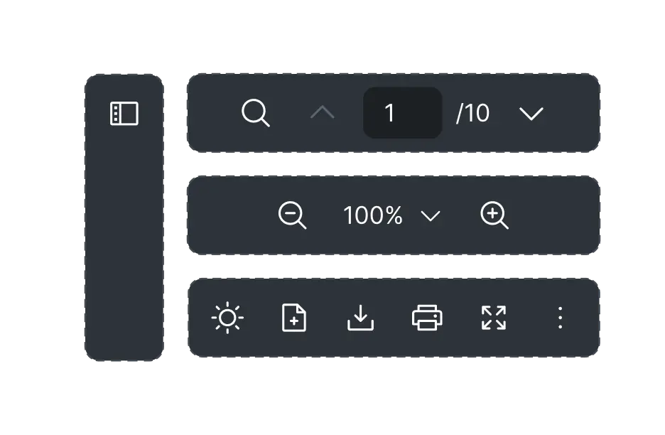 Toolbar customization feature of React PDF