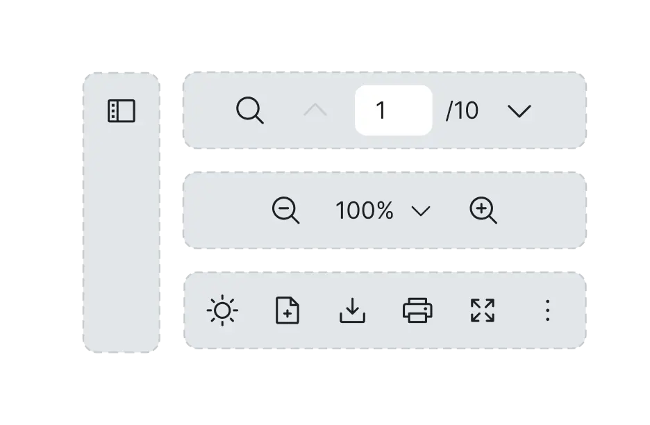 Toolbar customization feature of React PDF