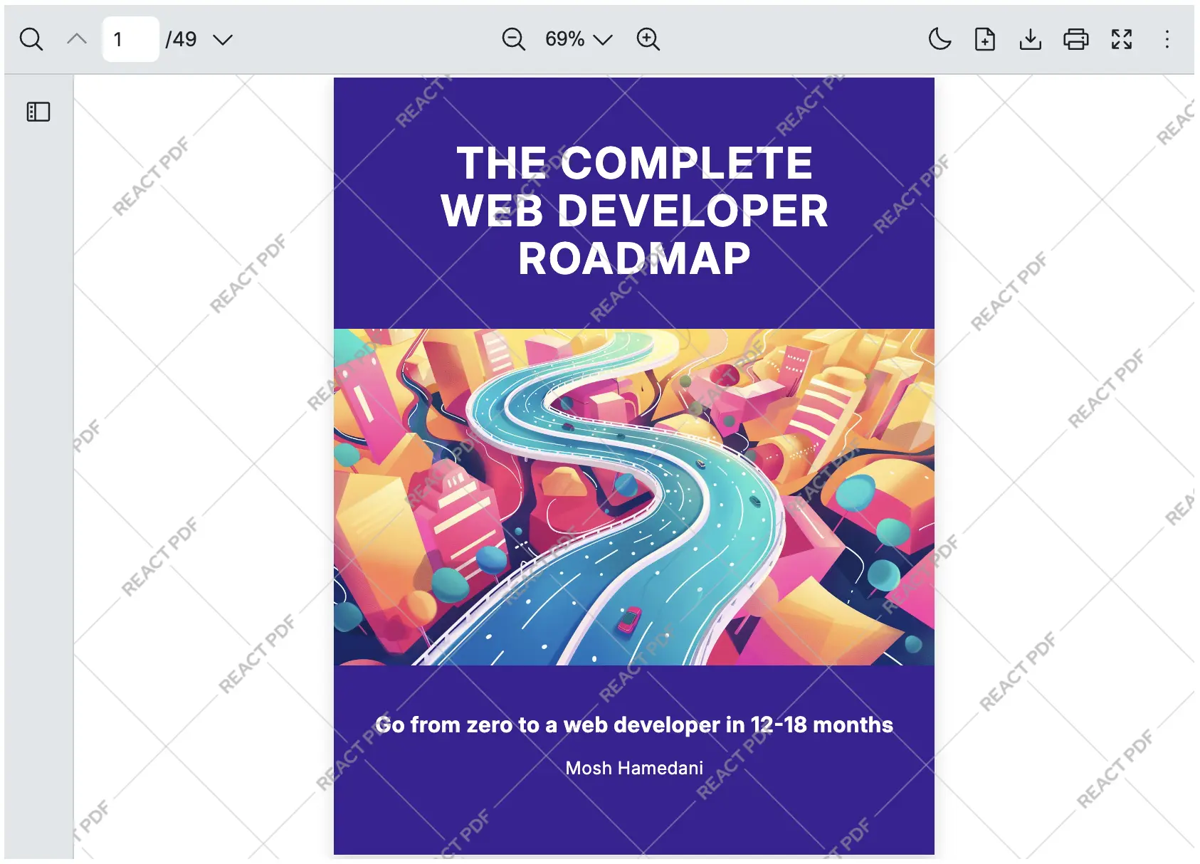 An image of how React PDF will be displayed with watermark
